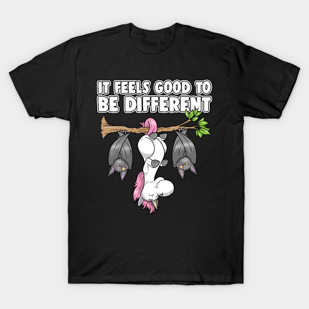 Unicorn Bat Fairytale It Feels Good To Be Different T-Shirt by ModernMode